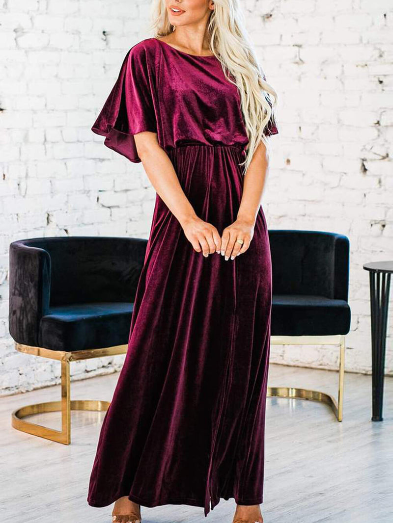 Velvet High Slit Maxi Dress