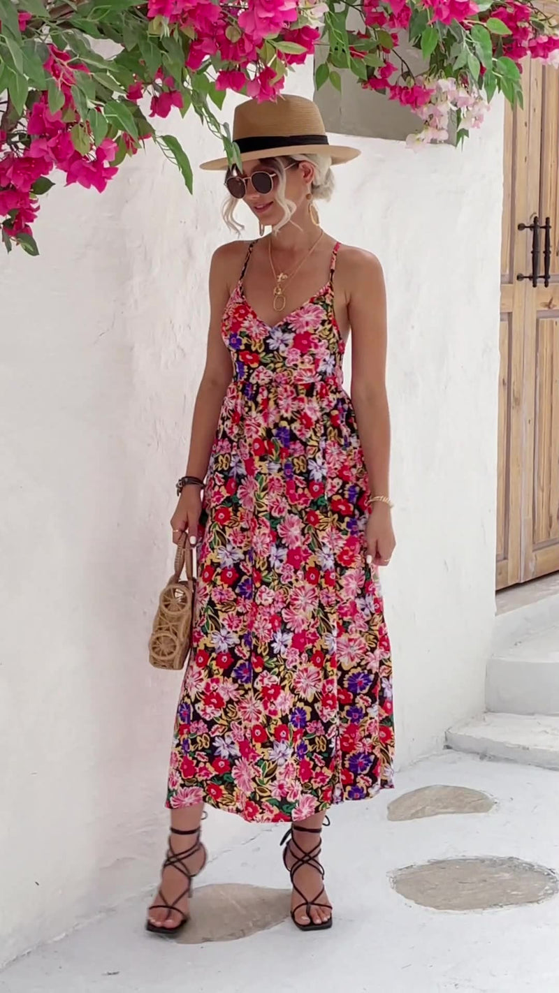 Summer Backless Split Halter Bohemian Dress