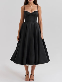 Black Tulle Midi Dress