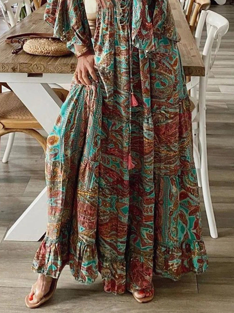 Down The West Coast Bohemia Print Maxi Dress