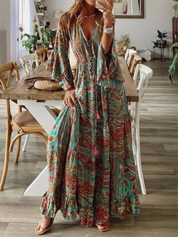 Down The West Coast Bohemia Print Maxi Dress