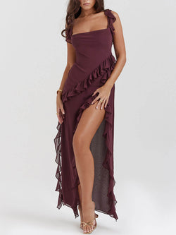 Mulberry Ruffle Maxi Dress