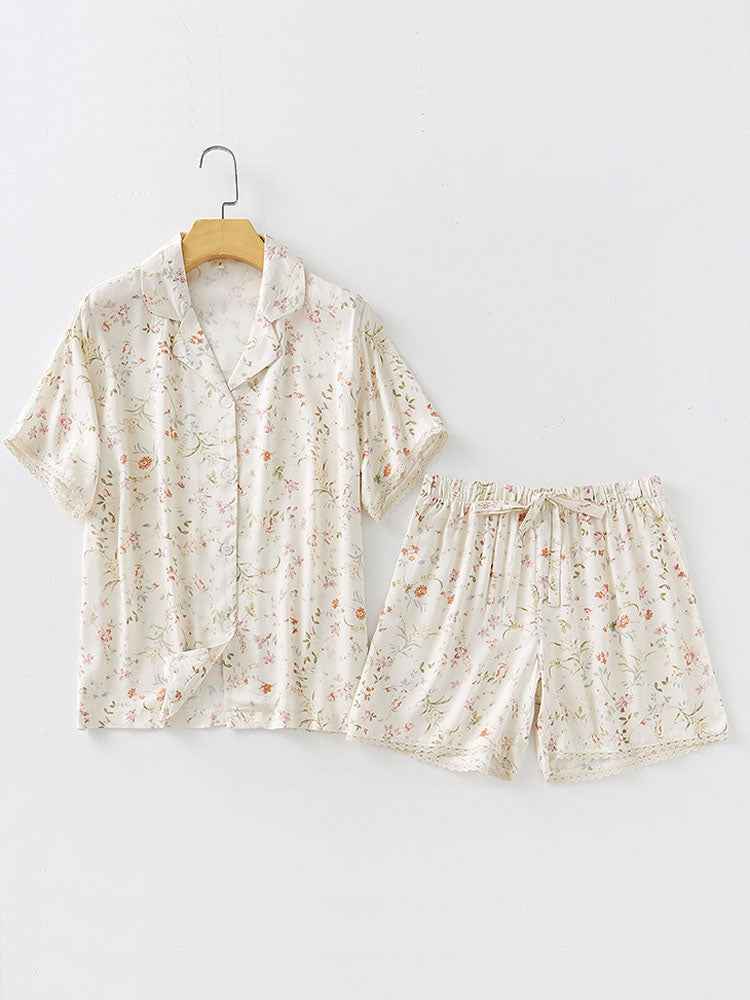 Willow Leaf Floral Pajama Set