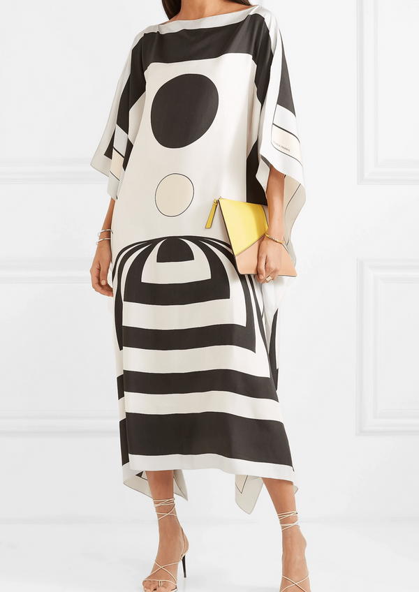 Contrast Monochrome Kaftan