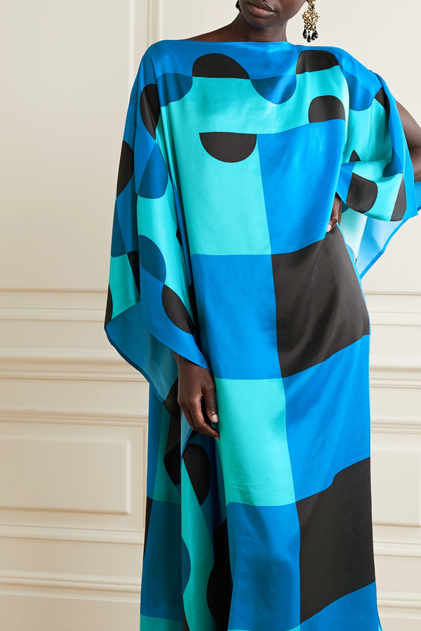 Blue Checks Elegance Kaftan