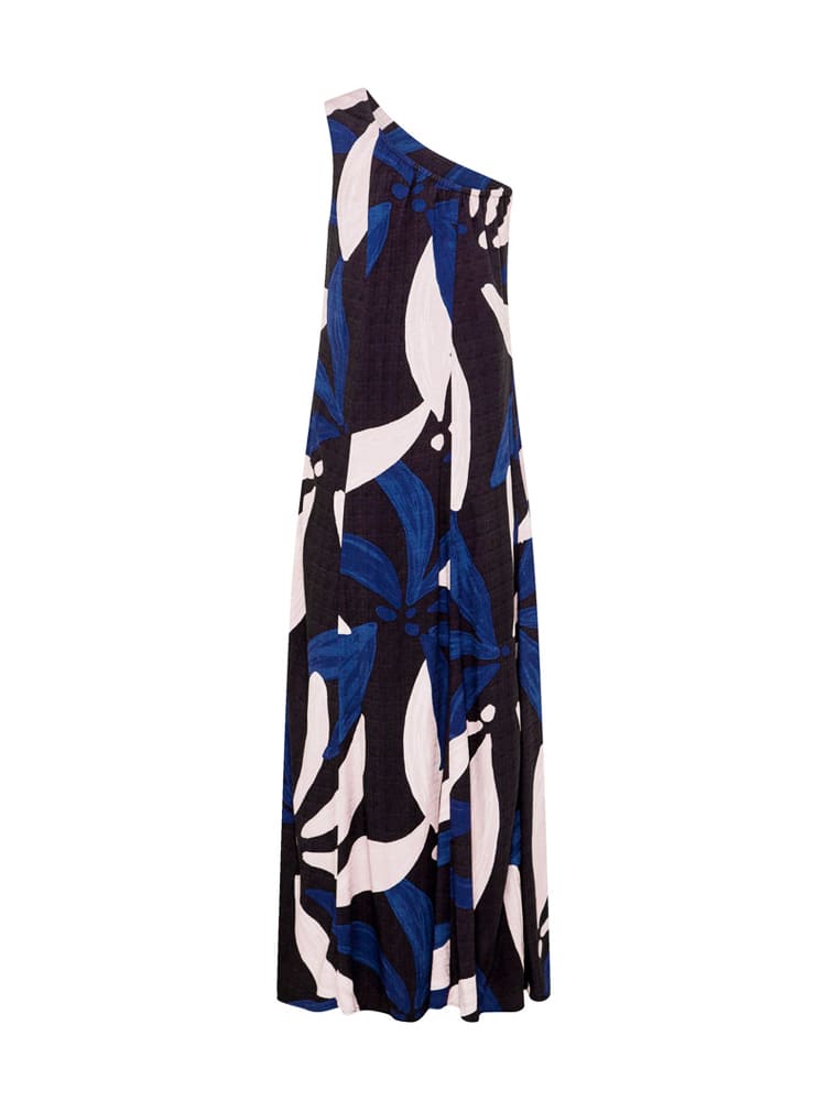 One-Shoulder Tie Maxi Dress In Marbella