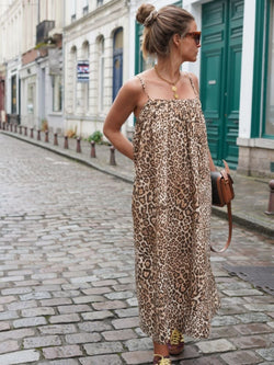 Leopard-Print Midi Dress