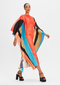 Sunset Disco Satin Kaftan