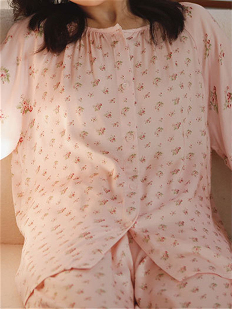 Loose-Fit Satin Printed Sleepwear