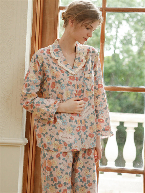 Pure Cotton Button-Up Sleepwear Set