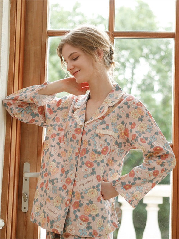 Pure Cotton Button-Up Sleepwear Set