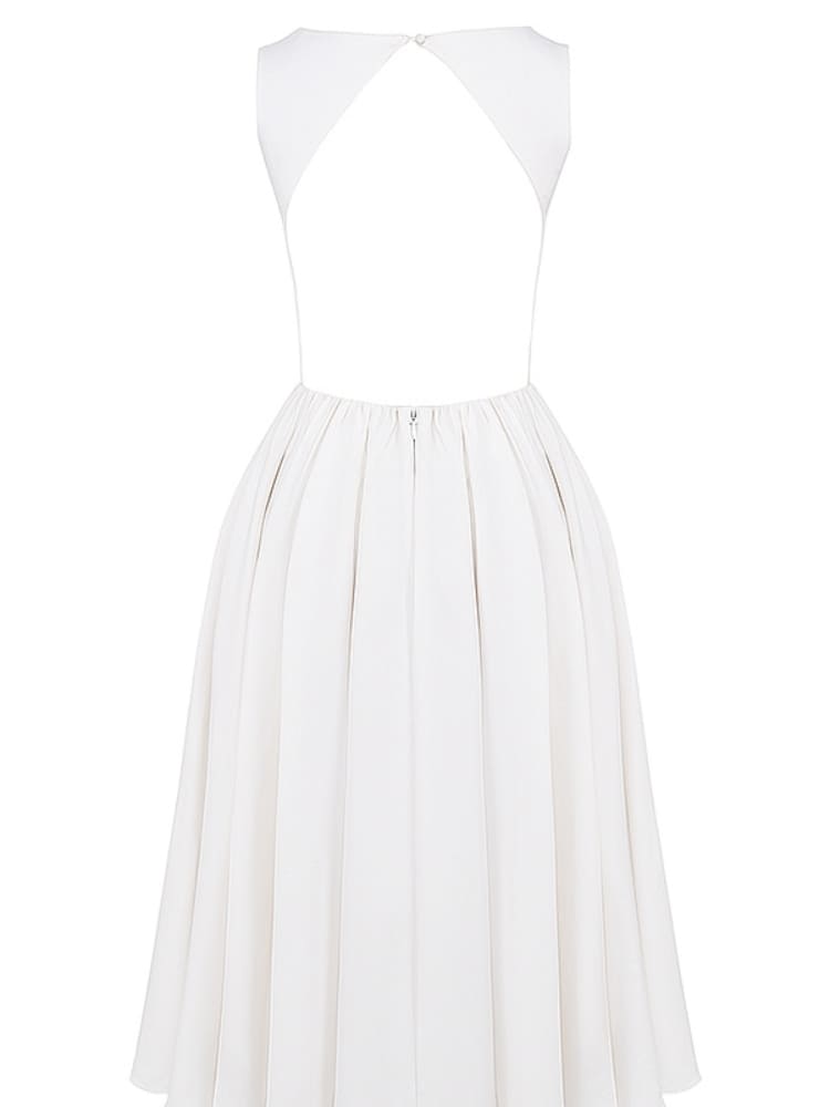 White Twill Midi Sundress